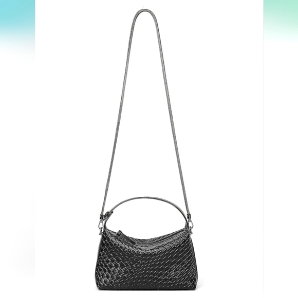 DORIS&JACKY Small Black Hand Tote Handbag Designer Vegan Top Handle Crossbody - Picture 6 of 10